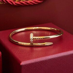 Cartier Rose Gold Diamond Nail Bracelet